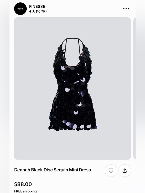 Finesse Dresses & Skirts - Black Disc Sequin Mini Dress